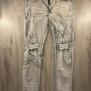 Waimea New York Grey Skinny Fit Distressed Jeans 32x32